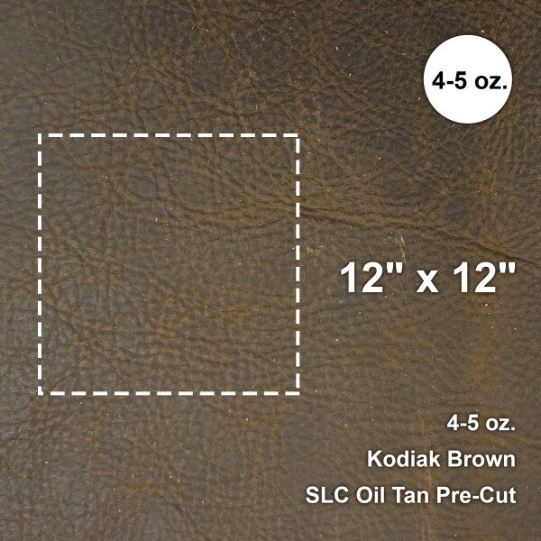 100-052.SLC.1.jpg Kodiak Brown Oil Tan Pre-Cut 12"x 12" Image