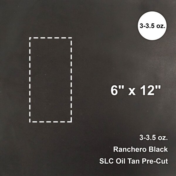 100-055.SLC.1.jpg Ranchero Black 3-3.5 oz. Oil Tan Pre-Cut 6"x 12" Image