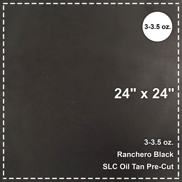 100-058.SLC.1.jpg Ranchero Black 3-3.5 oz. Oil Tan Pre-Cut 24"x 24" Image