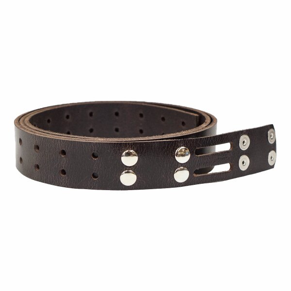 100-2009.SLC.1.jpg Double Hole Belt Blank w/ Snaps - Brown Buffalo Image
