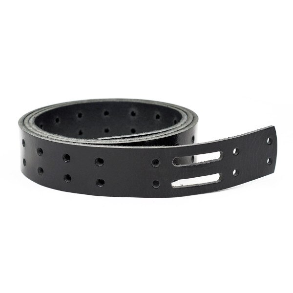 100-204.SLC.01.jpg 1 1/2" Black Buffalo Double Hole Belt Blank Image