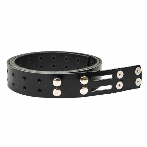 100-2049.SLC.1.jpg 1 1/2" Black Buffalo Double Hole Belt Blank w/ Snaps Image