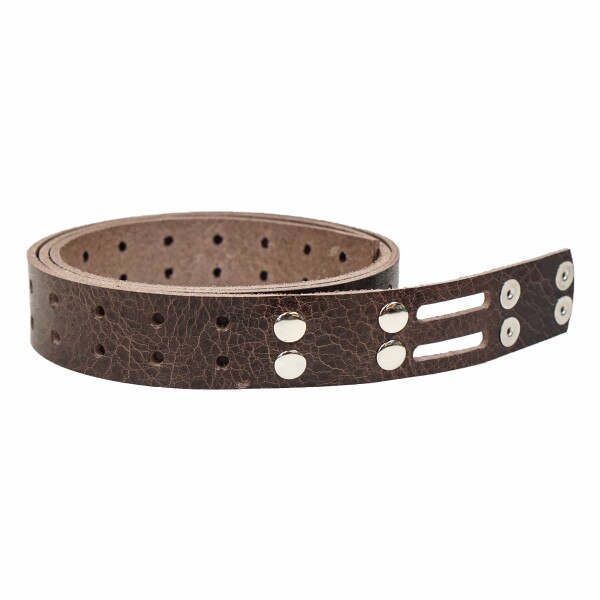 100-2069.SLC.1.jpg Double Hole Belt Blank w/ Snaps - Vintage Chocolate Buffalo Image