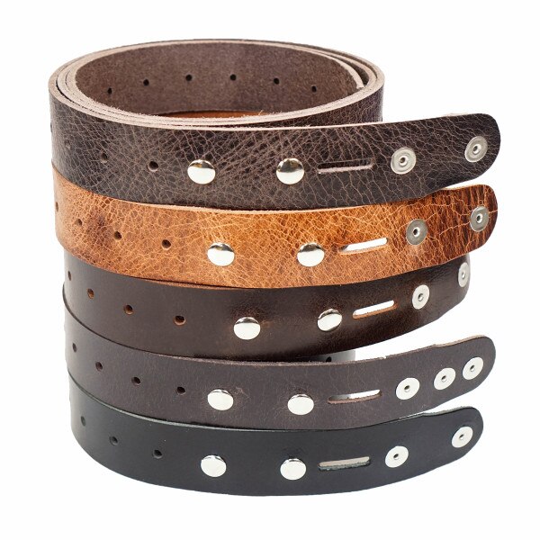 100-2143.SLC.4.jpg Single Hole Belt Blank w/ snaps - Buffalo Black Image