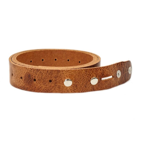 100-2173.SLC.1.jpg Single Hole Belt Blank w/ snaps - Buffalo Vintage Tan Image