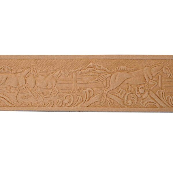 100-456805.SLC.02.jpg 1-1/2" Embossed Horse Name Space Belt Strip Image
