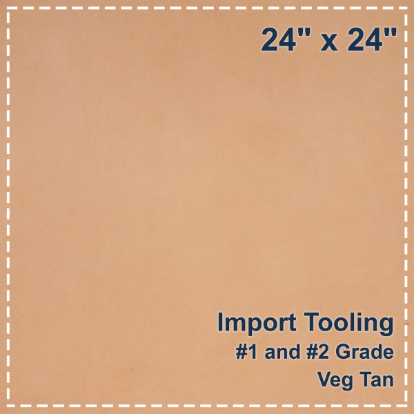 Frogjelly Leather Veg-Tan Pre Cut Square - Natural 12 x 12 4oz-5oz