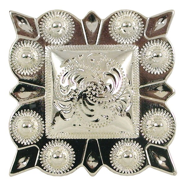 115-232507.SLC.jpg 1 1/4" Square Berry Concho - Silver Plate Image