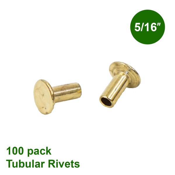 Tubular Rivets Nickel Plated Solid Brass 8/16 pkg of 100