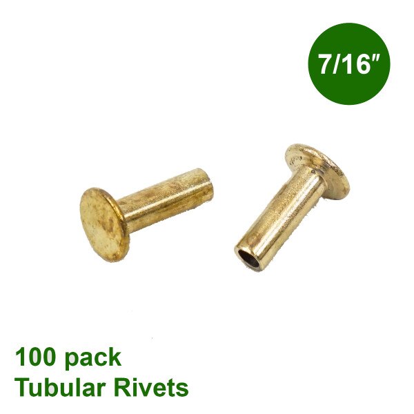 131-129430.SLC.1.jpg 7/16" Tubular Rivets - Brass Plate 100 pk Image