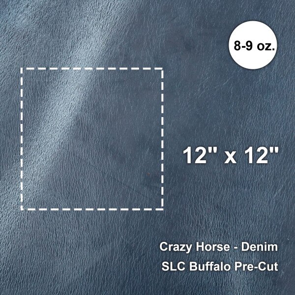 133-8801.SLC.1.jpg Buffalo Pre-Cut 12"x 12" - Crazy Horse Denim Image