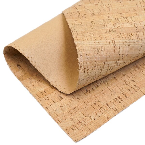 Buckleguy Italian Cork Fabric, Continuous Sheet, Row Pattern, Red