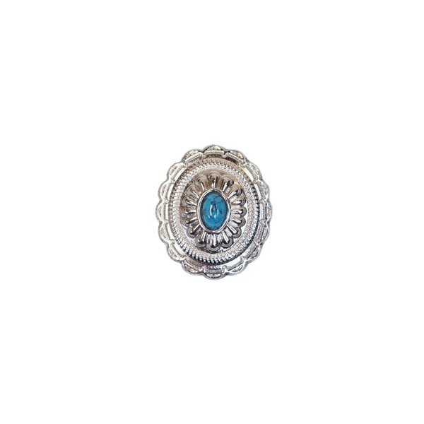 141-0012.SLC.1.jpg Mini Oval Concho - Nickel Plated Image