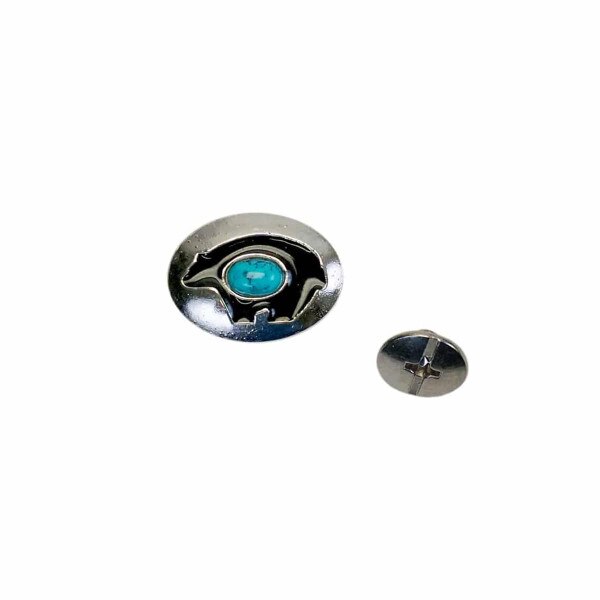 141-703.SLC.01.jpg 3/4" Turquoise Bear Concho Image