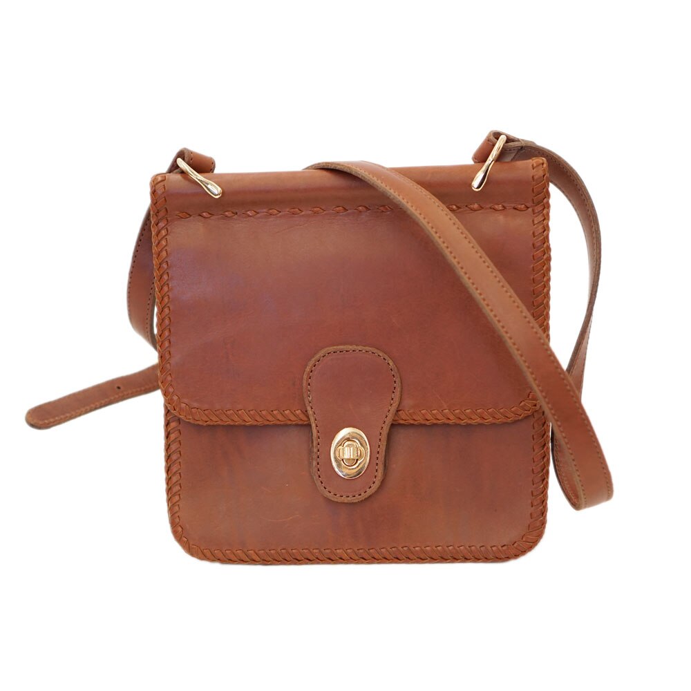 Real Leather Holdall Overnight Barrel Bag Cognac | House of Leather