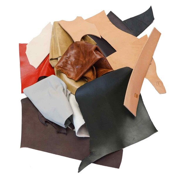 Assorted Colors Leather Scraps for Leather Crafts – 3lbs Mixed Sizes,  Shapes with 36 Cord - Full Grain Buffalo Leather Remnants from Journal  Making 