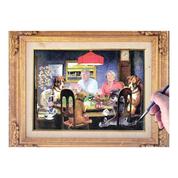 144-3340.SLC.1.jpg 2011 Catalog Postcard "Poker Dogs" Image