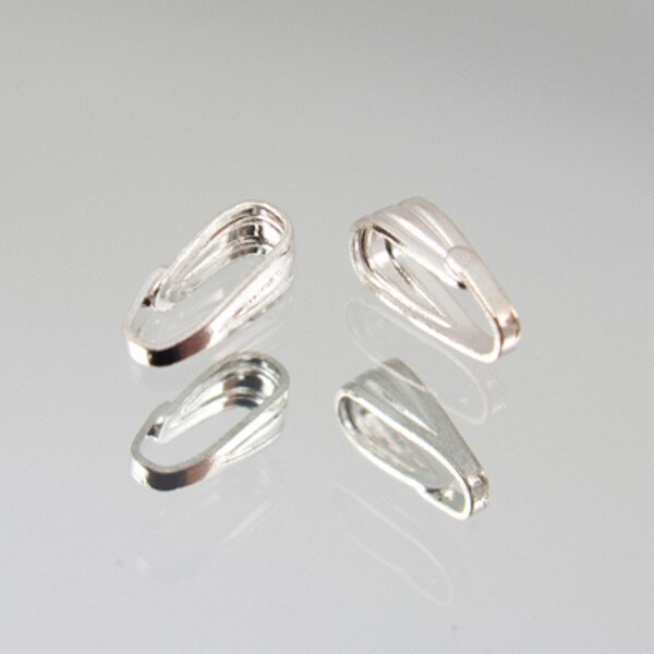 144-6002.SLC.jpg 20pk 6mm Clip-on Bail - Silver Plated Image