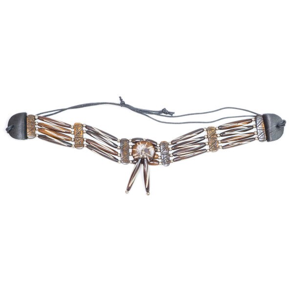 16-5451.SLC.2.jpg Bone Choker - Brown & White W/Drop Image