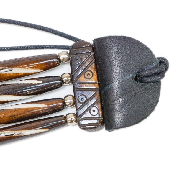 16-5451.SLC.3.jpg Bone Choker - Brown & White W/Drop Image