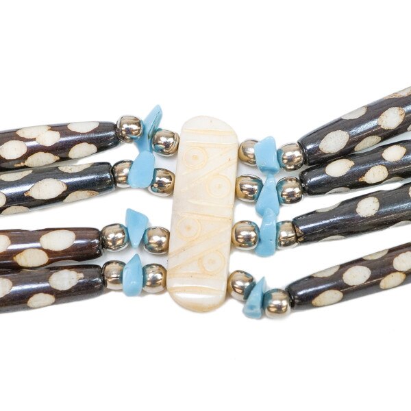 16-54512.SLC.1.jpg Bone Choker - Turquoise W/Brown Image