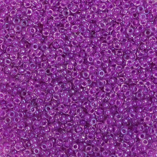193-152202.SLC.1.jpg 15/0 Seed Beads - Magenta Lined Crystal AB 10g Image