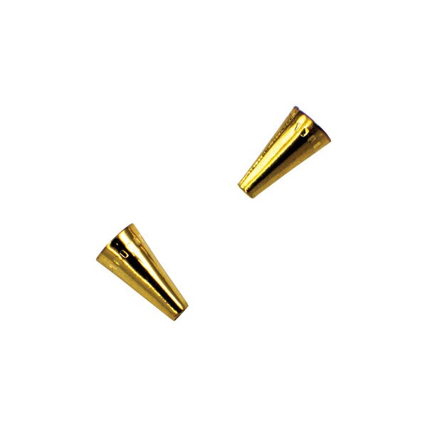 222-304012.SLC.jpg Pair of 3/4" End Cap Cones - Gold Plate Image