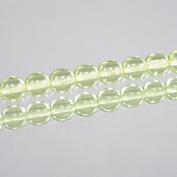 222-4140.SLC.jpg 8mm Peridot Round Glass Bead Strand Image
