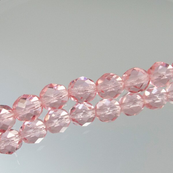 222-4199.SLC.jpg 8mm Firepolish Strand - Rose Image