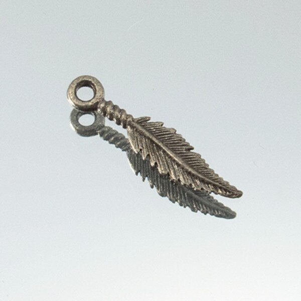 222-7601.SLC.jpg X-Small Feather Charm - Nickel Plate Image
