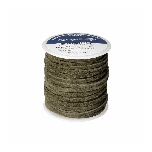 28-9018.SLC.01.jpg Lace Suede Dark Olive 3/32" x 50ft Image