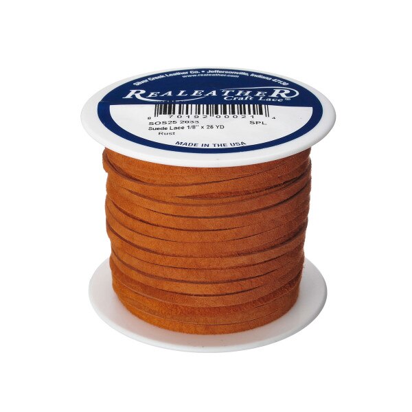 28-9026.SLC.01.jpg Lace Suede Rust 1/8" x 25yd Image