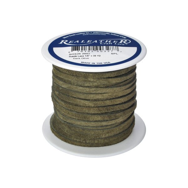 28-9031.SLC.01.jpg Lace Suede Dark Olive 1/8" x 25yd Image