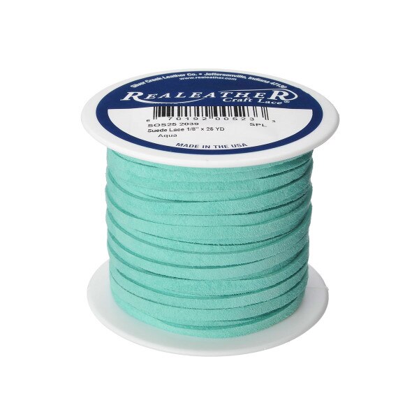 28-9035.SLC.01.jpg Lace Suede Aqua 1/8" x 25yd Image