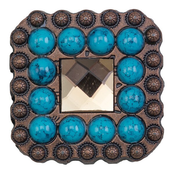 378-109400.SLC.jpg Diamond Crystal Turquoise Concho - Antique Copper Image