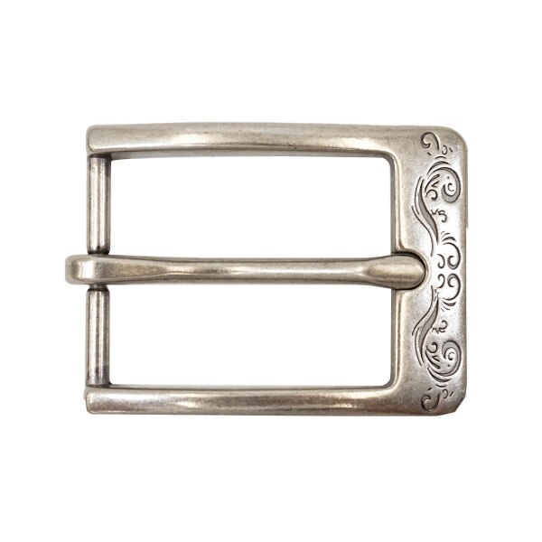 378-3201.SLC.1.jpg 1 ¼" Squared Engraved Buckle - Antique Nickel Image