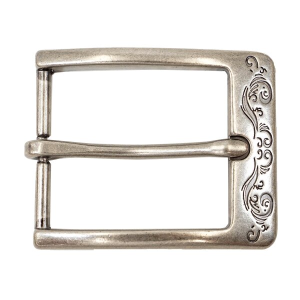 378-3202.SLC.1.jpg Squared Engraved Buckle Antique Nickel - 1 1/2" Image