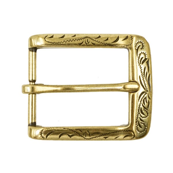 378-3207.SLC.1.jpg 1 ¼" Rounded Engraved Buckle - Antique Brass Image