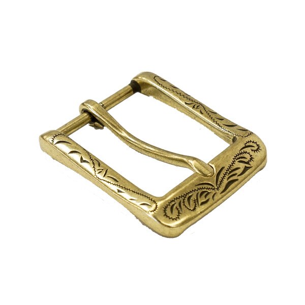 378-3207.SLC.2.jpg 1 ¼" Rounded Engraved Buckle - Antique Brass Image