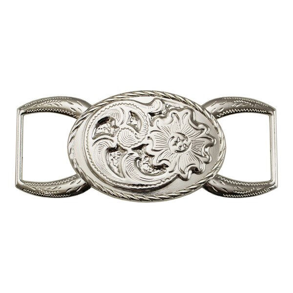 378-4321.SLC.jpg 1 ¼" Floral Oval Connector - Silver Plate Image