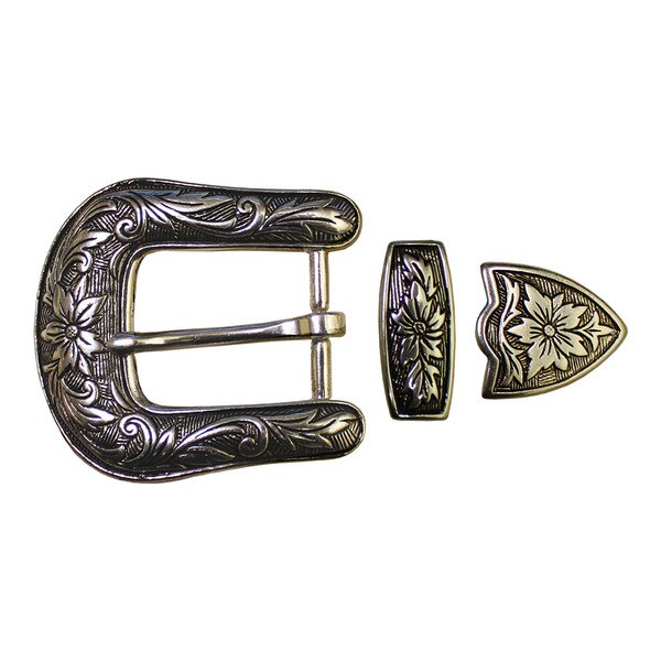 4-187203.SLC.jpg 1" Durango Buckle Set - Antique Silver Plate Image
