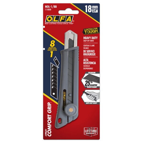 401-9046.SLC.03.jpg 18mm Rubber-Grip Ratchet-Lock Utility Knife Image
