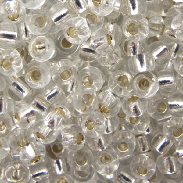45-891.SLC.jpg 8/0 Seed Beads - Silver Lined Crystal 22g Image