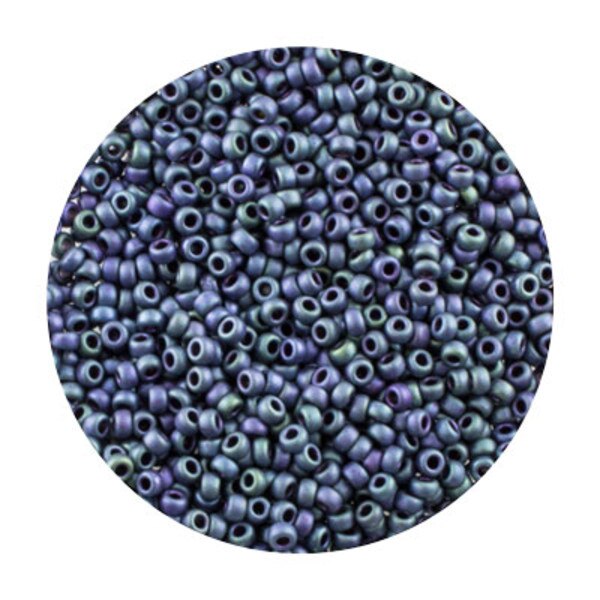 451192064.SLC.jpg 11/0 Seed Beads - Matte Metallic Blue Green 8.5g Image