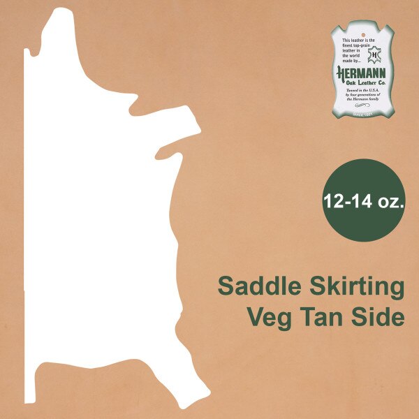 49-1.SLC.1.jpg Hermann Oak Saddle Skirting Side - Veg Tan 12-14 oz. Image