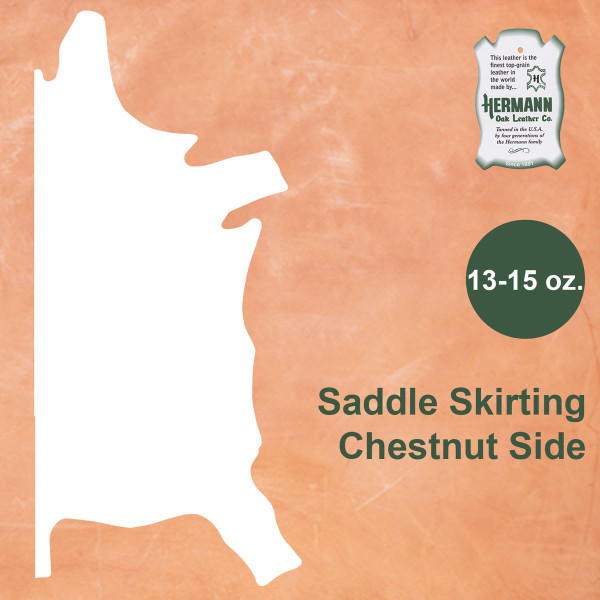 49-12.SLC.1.jpg Hermann Oak Saddle Skirting Side - Chestnut 13-15 oz. Image