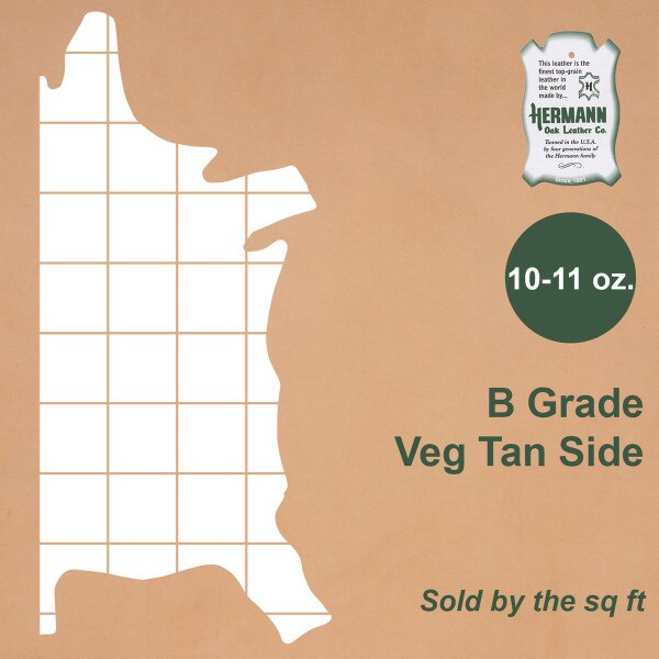 49-72011.SLC.1.jpg Hermann Oak B Grade Veg Tan 10-11 oz. Image