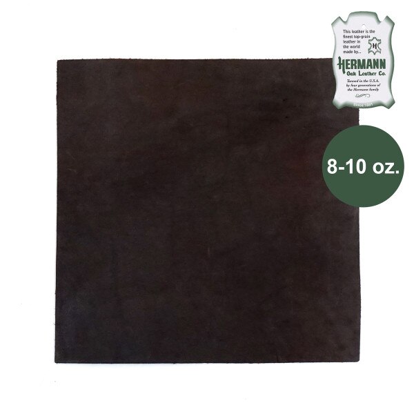 49-9221.SLC.1.jpg Hermann Oak Drum Dyed Brown Pre-Cut 8-10 oz. 12" x 12" Image