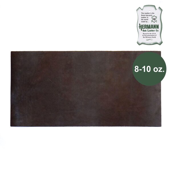 49-9222.SLC.1.jpg Hermann Oak Drum Dyed Brown Pre-Cut 8-10 oz. 12" x 24" Image