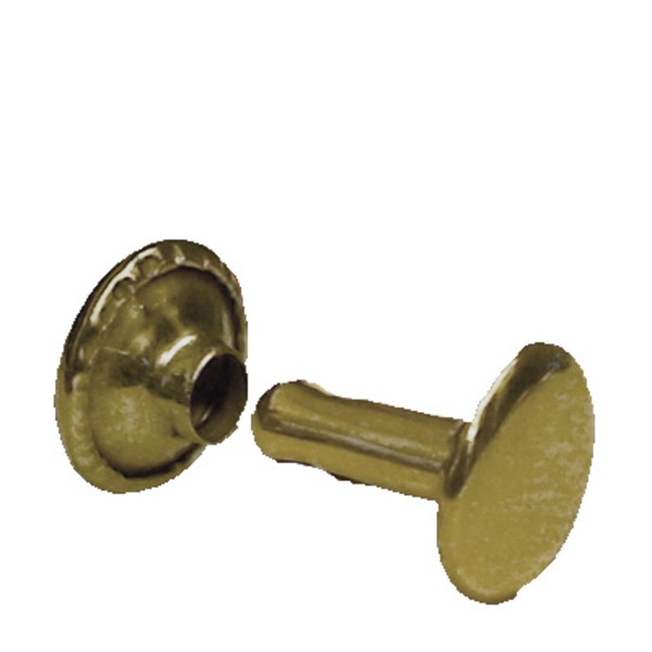 Dritz Double-Cap Rivets 8mm Cap x 6mm Post 24/Pkg Brushed Antique Brass